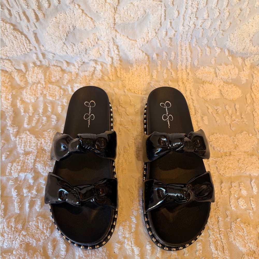 Jessica Simpson Black Knot Slide Sandals #535 - Picture 2 of 3